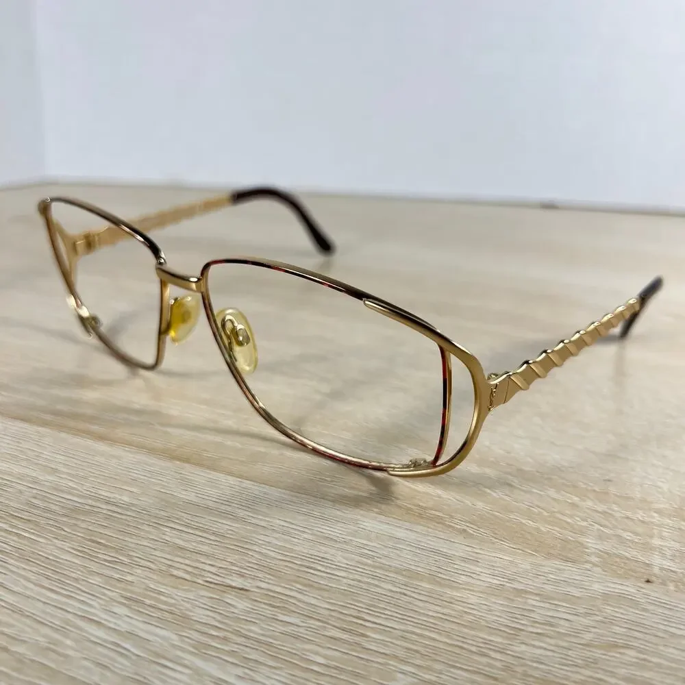 Vintage Yves Saint Laurent 6056 Y119 Sunglasses FRAMES ONLY Gold Brown Italy